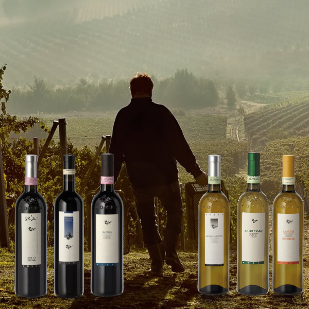 Box 6 vini "Morra Stefanino" Roero , Castellinaldo,Langhe Nebbiolo, Roero Arneis San Pietro, Favorita, Roero Arneis