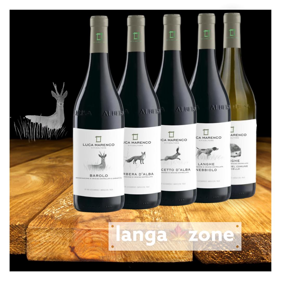 Luca Marenco Box 5 vini Barolo,Langhe Nebbiolo,Barbera d'Alba,Dolcetto d'Alba,Langhe Nascetta