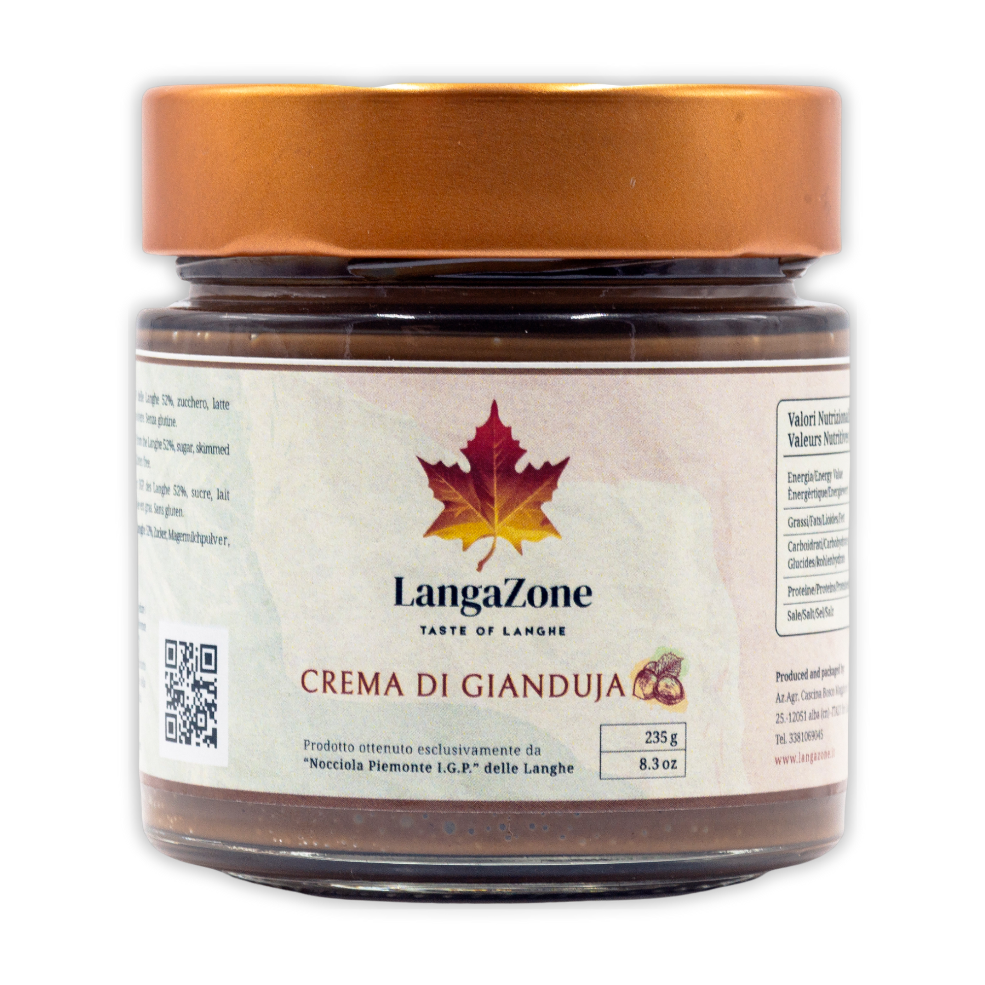 Crema Gianduia di nocciola Piemonte "IGP" delle Langhe 235g
