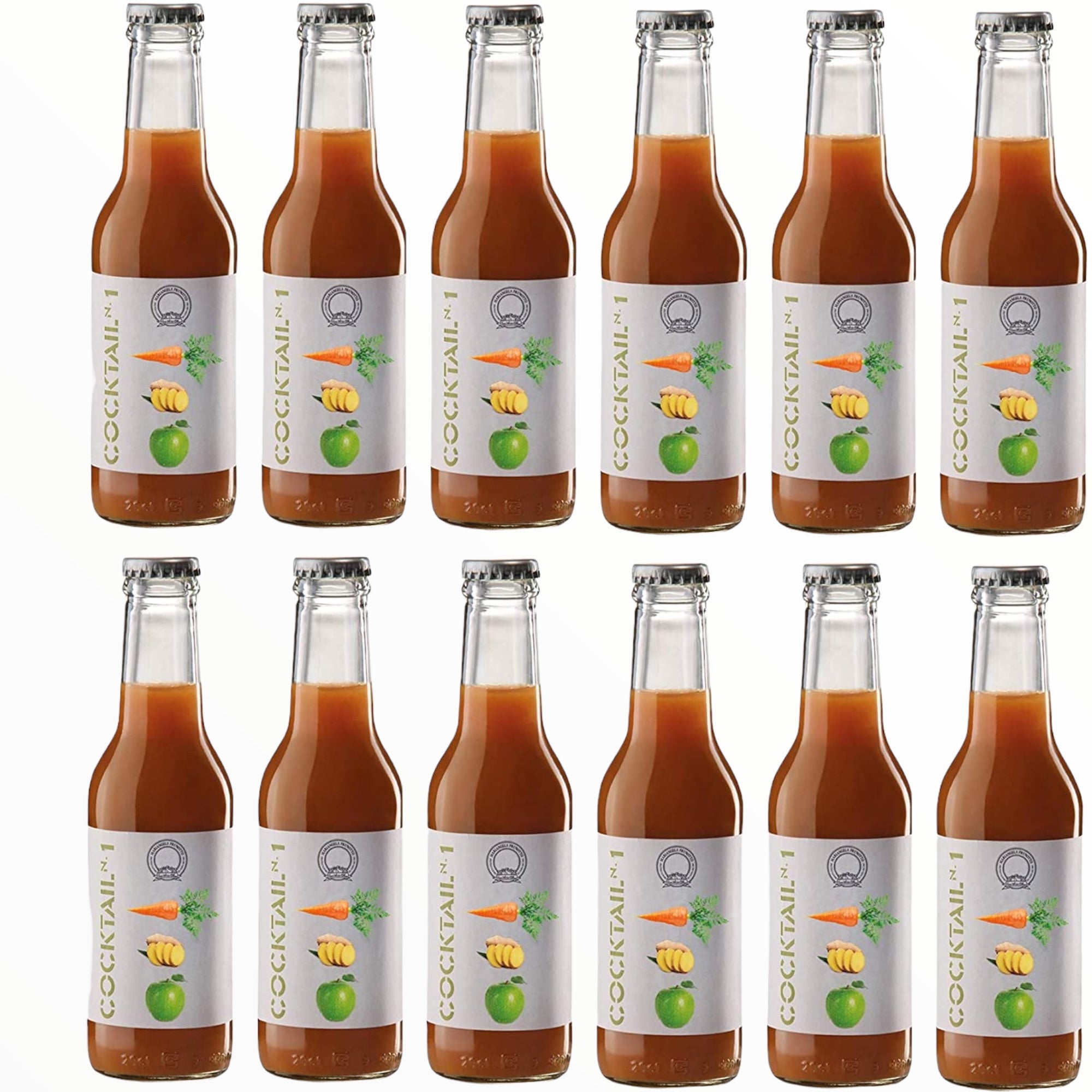 Cocktail 1 Mela, Carote e Zenzero 200 ml - 12 Confezioni da 200 ml (12x200ml)