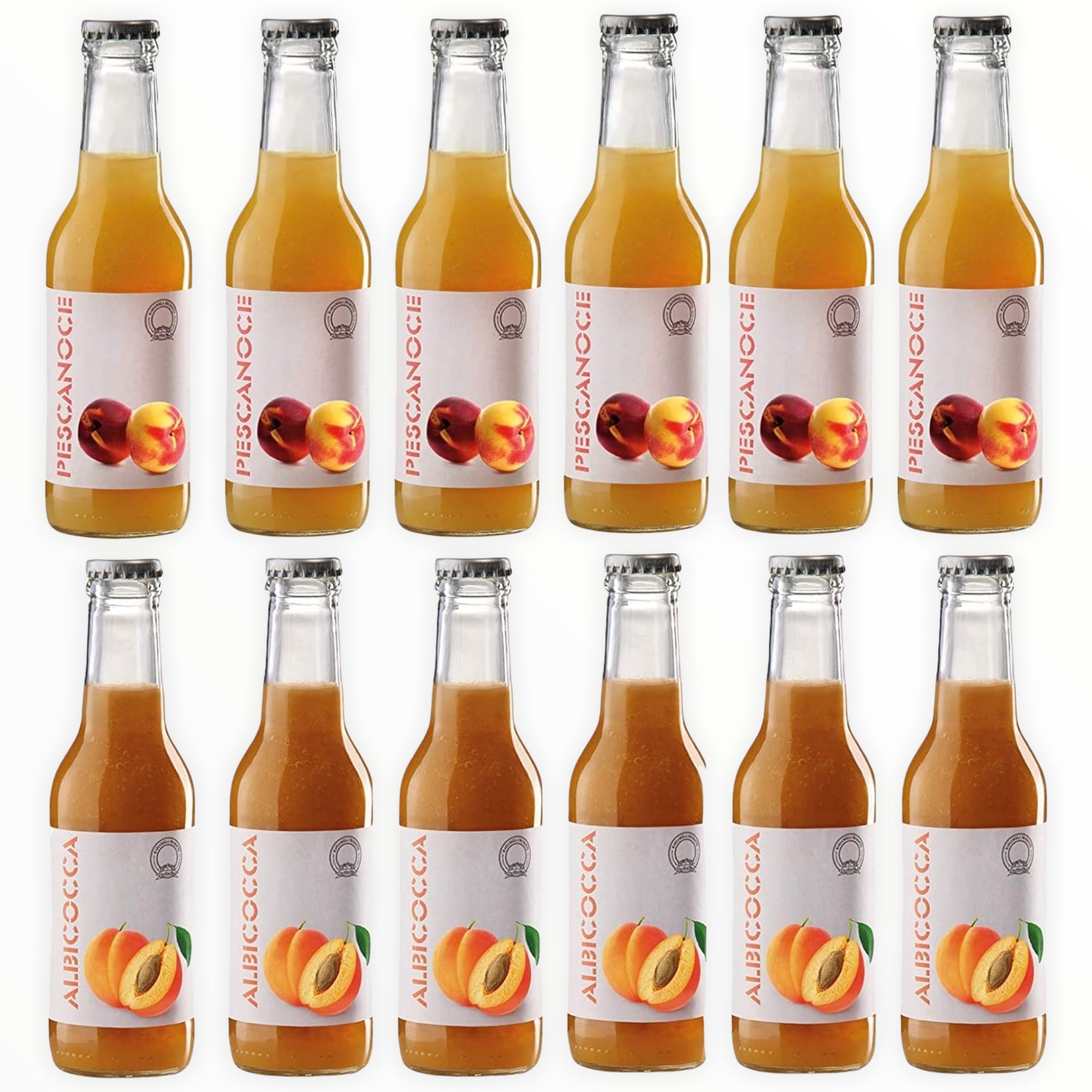 6 Succhi di frutta Smoothie Di Albicocche 200 Ml + N. 6 Succhi di frutta Smoothie Di Pesche 200 Ml, Originale