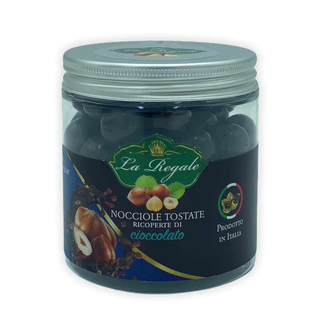 Scatola regalo &#39;tris di nocciole tostate ricoperte&#39;